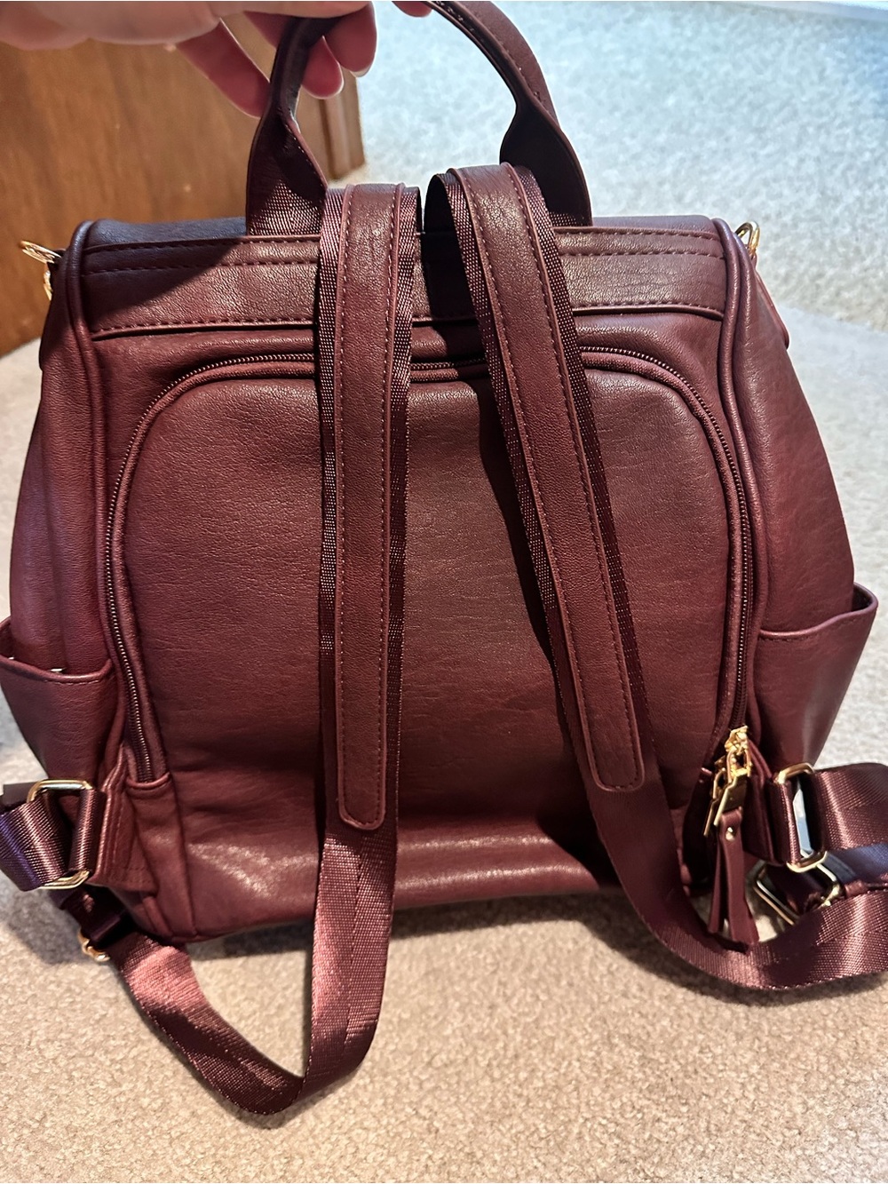 Purple convertible backpack/crossbody bag
